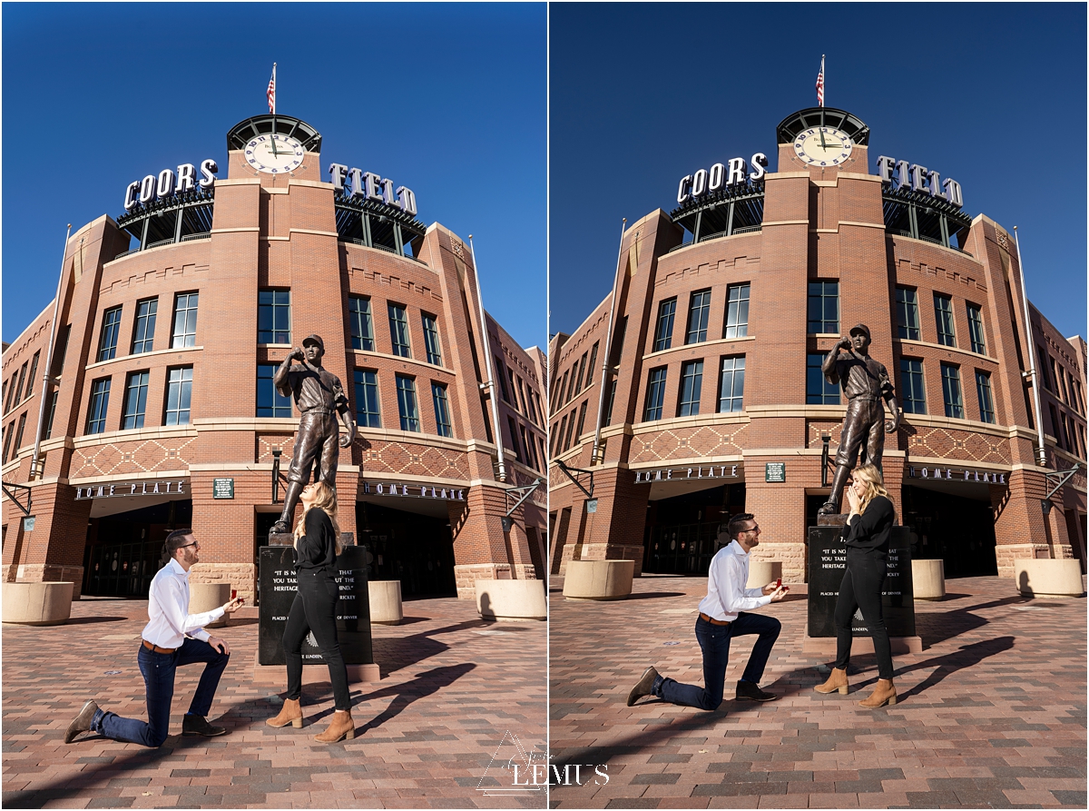 Natalie & Zach - Surprise Coors Field Proposal in Denver - Studio Lemus Photography - Denver engagement Photographer - Colorado engagement Photographer