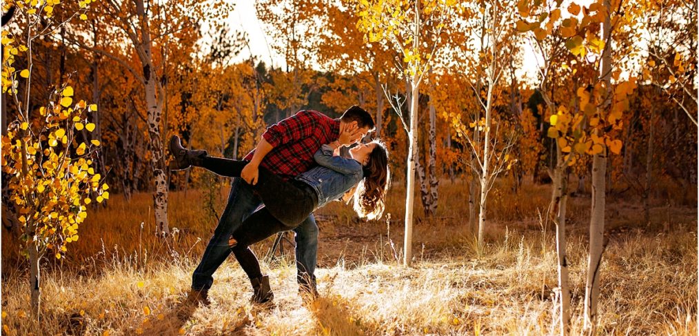 Fall engagement photo at Golden Gate Canyon State Park by Studio Lemus Photography - Denver Engagement Photographer - Colorado Wedding Photographer