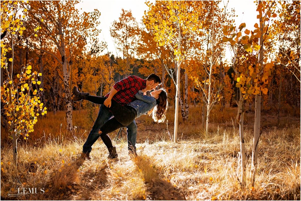 Fall engagement photo at Golden Gate Canyon State Park by Studio Lemus Photography - Denver Engagement Photographer - Colorado Wedding Photographer