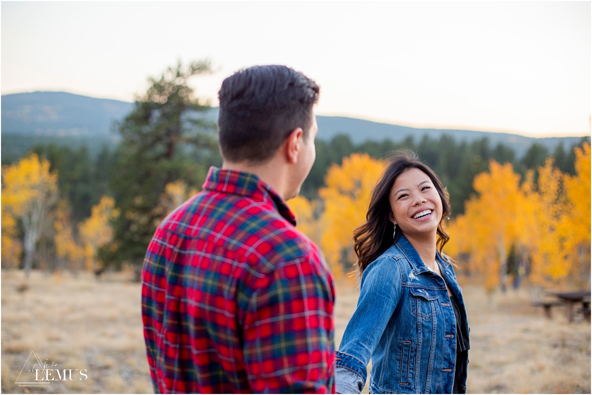 Fall engagement photo session in Golden, CO at Golden Gate Canyon State Park by Studio Lemus Photography - Denver Engagement Photographer - Colorado Wedding Photographer